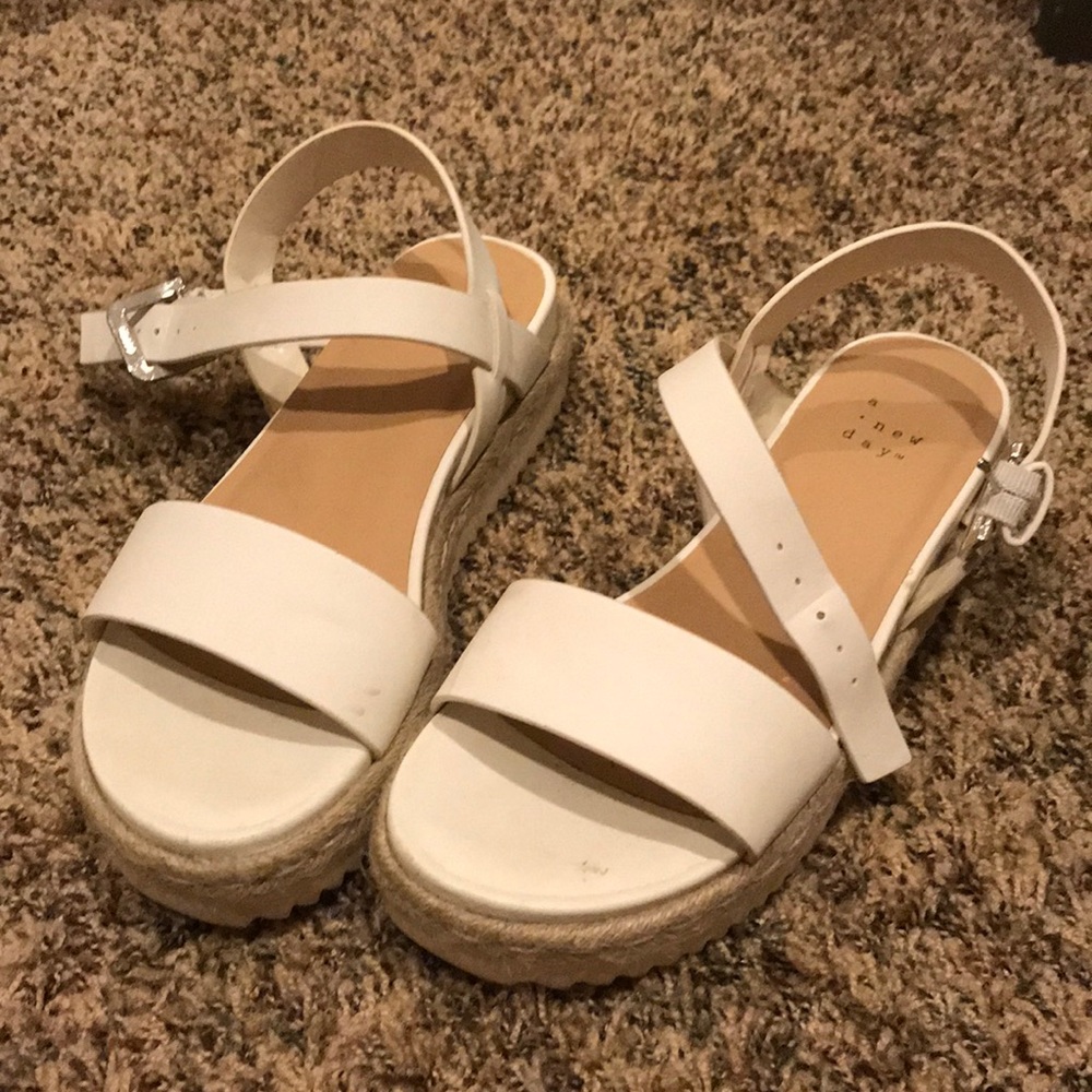 White platform sandals